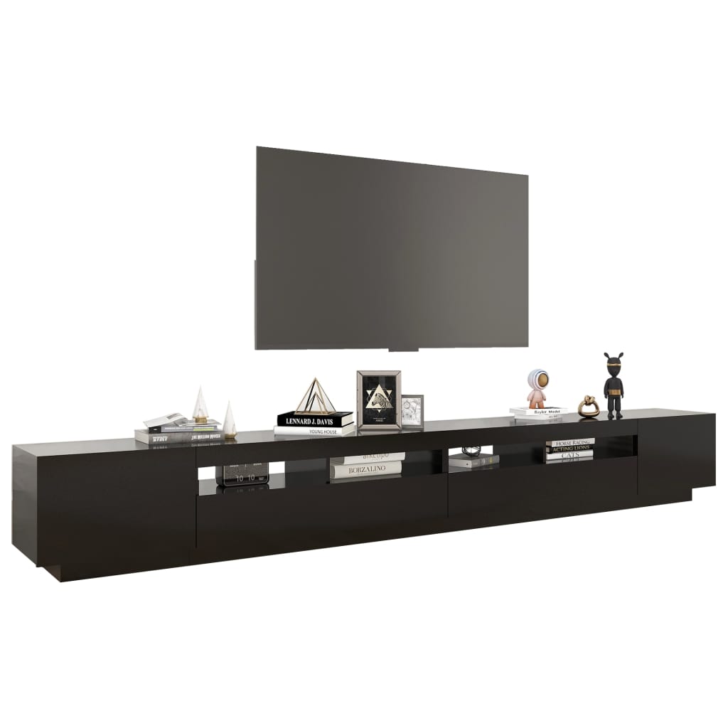 TV-Schrank mit LED-Leuchten Schwarz 300x35x40 cm