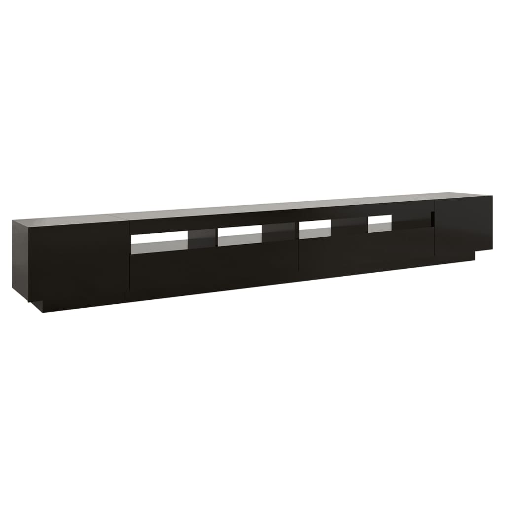 TV-Schrank mit LED-Leuchten Schwarz 300x35x40 cm