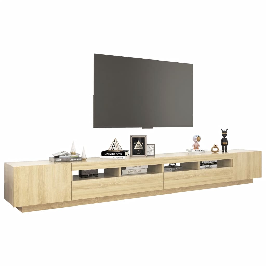 TV-Schrank mit LED-Leuchten Sonoma-Eiche 300x35x40 cm