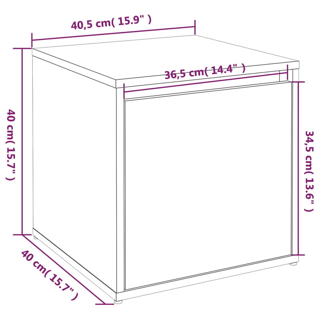 Schubladenbox Hochglanz-Weiß 40,5x40x40 cm Holzwerkstoff