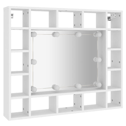 Spiegelschrank mit LED Weiß 91x15x76,5 cm