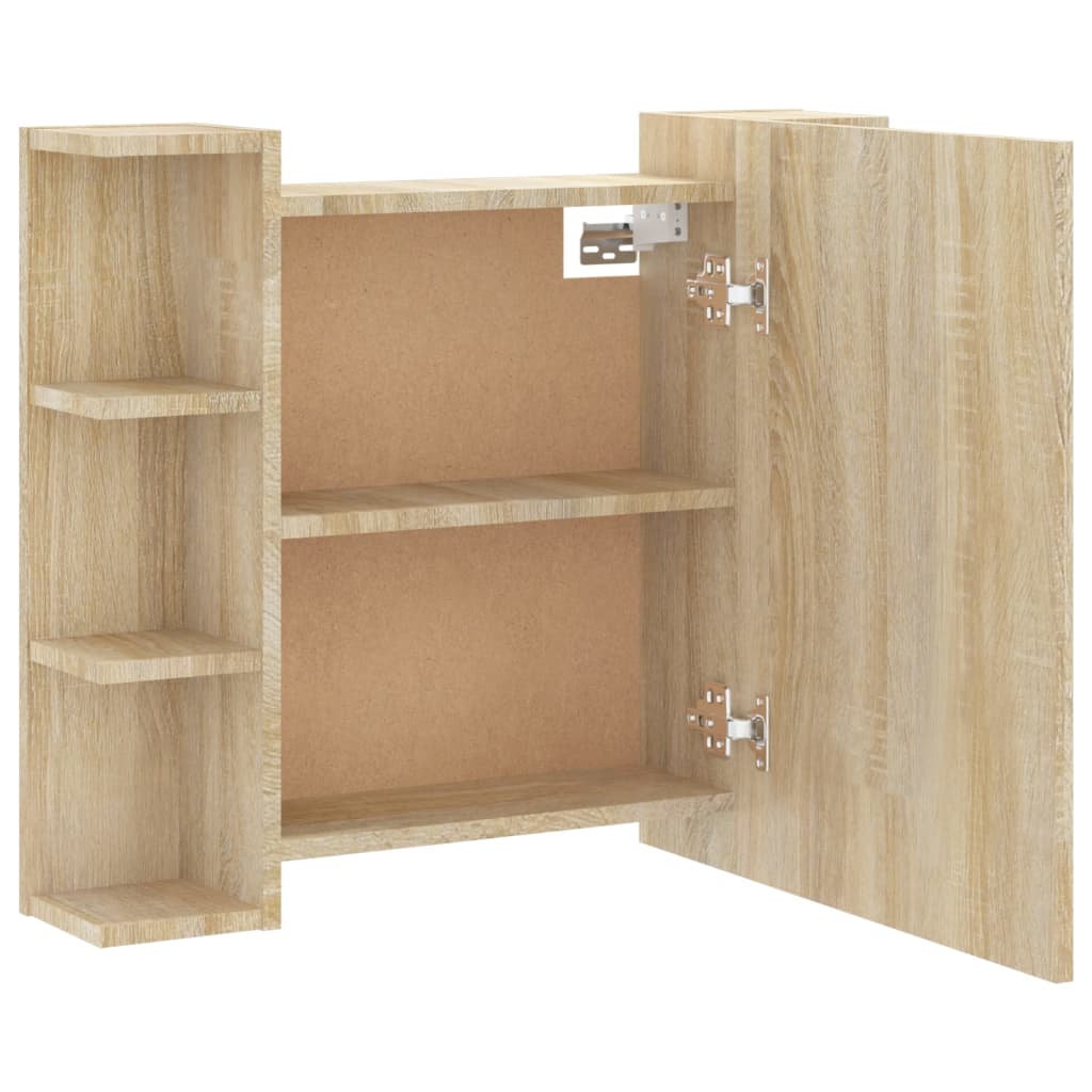 Spiegelschrank mit LED Sonoma-Eiche 70x16,5x60 cm