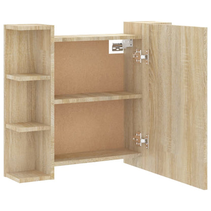 Spiegelschrank mit LED Sonoma-Eiche 70x16,5x60 cm