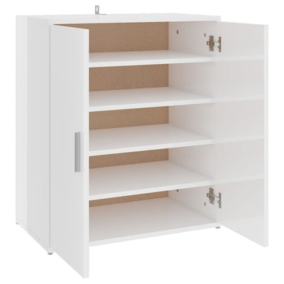 Schuhschrank Hochglanz-Weiß 60x35x70 cm Holzwerkstoff