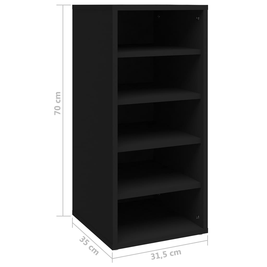 Schuhschrank Schwarz 31,5x35x70 cm Holzwerkstoff