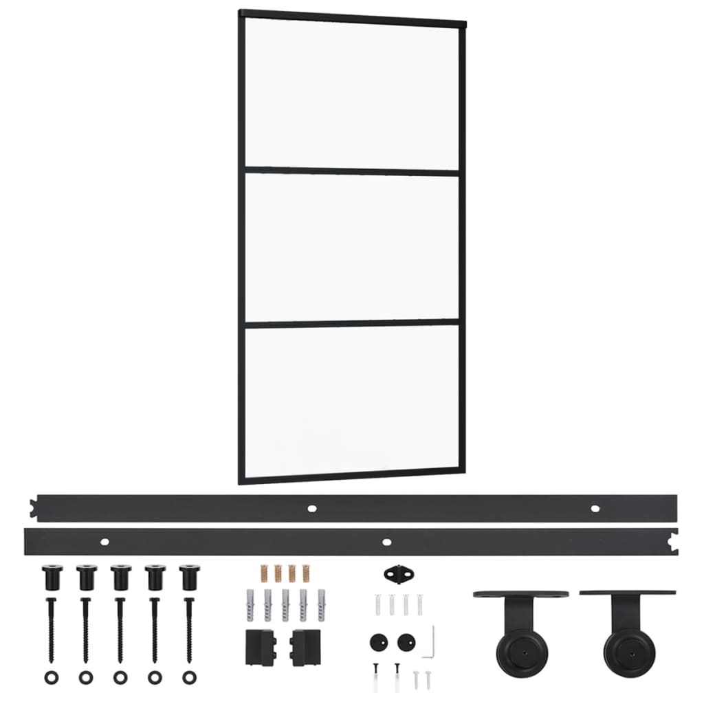 Schiebetür mit Beschlag ESG-Glas & Aluminium 102x205 cm