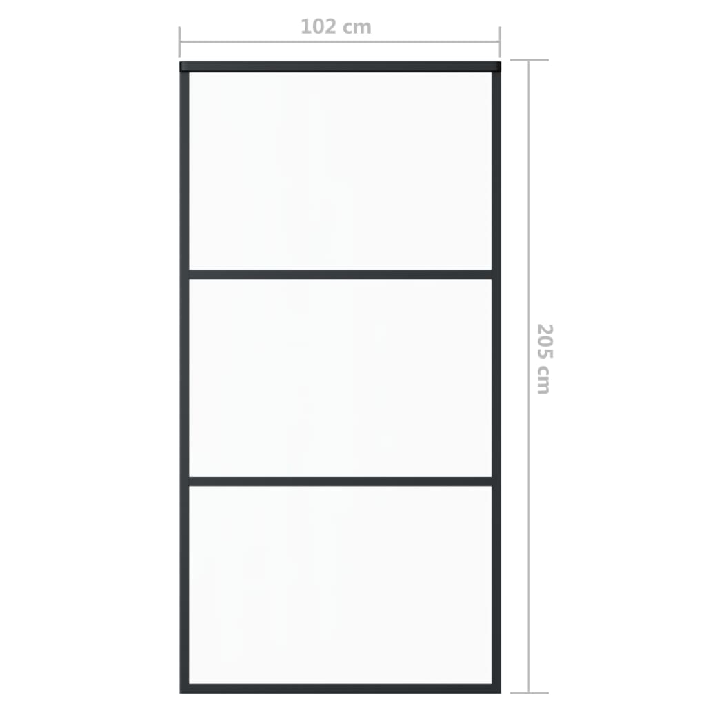 Schiebetür mit Beschlag ESG-Glas & Aluminium 102x205 cm