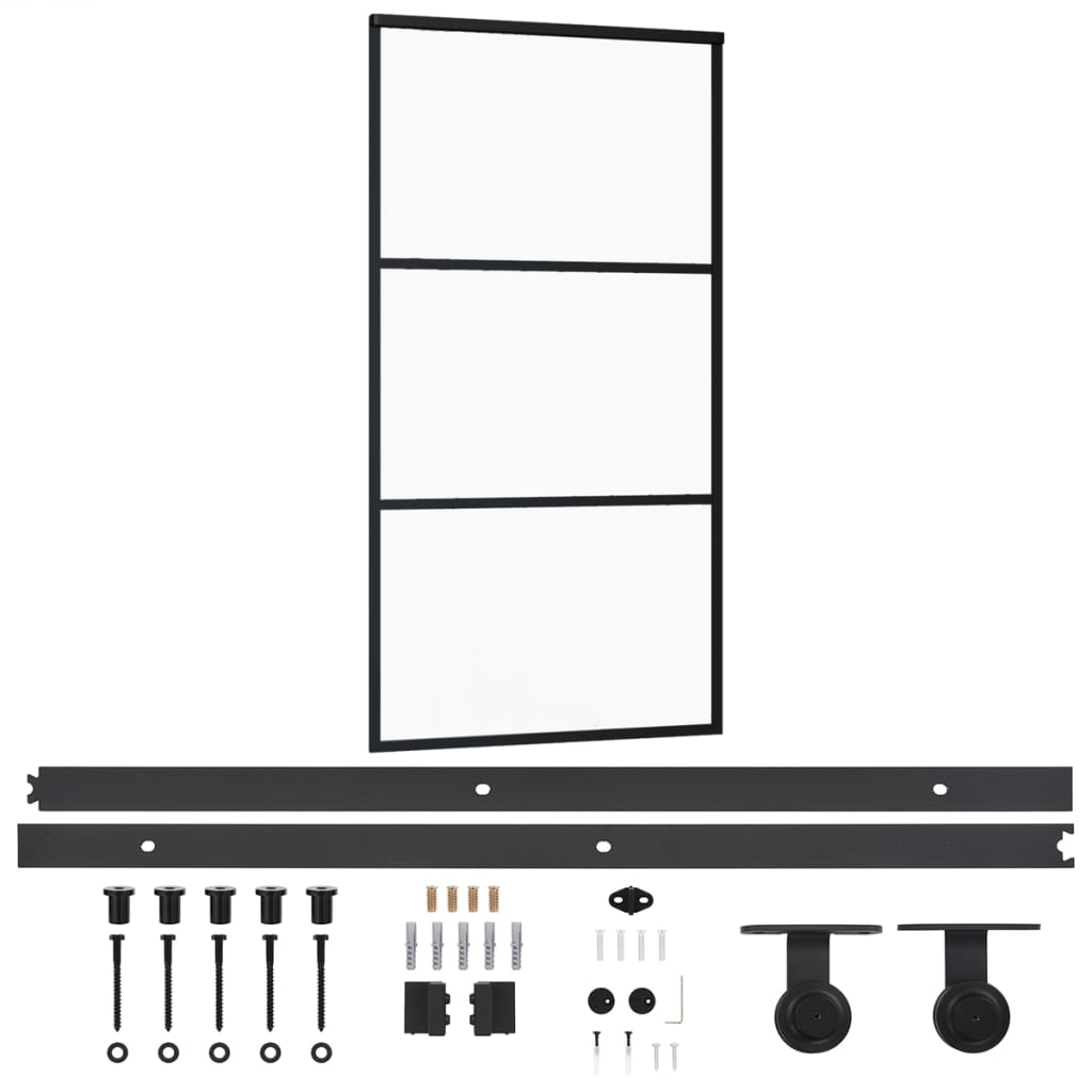 Schiebetür mit Beschlag ESG-Glas & Aluminium 102x205 cm