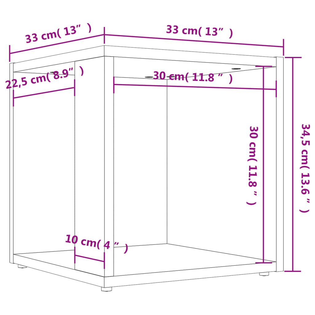 Beistelltisch Sonoma-Eiche 33x33x34,5 cm Holzwerkstoff