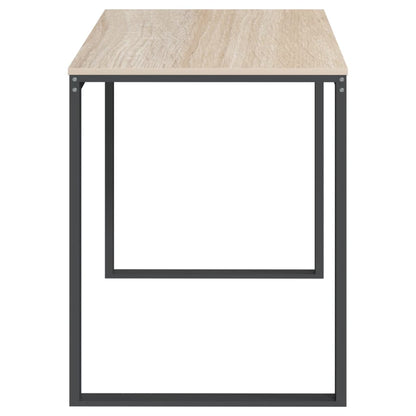 Computertisch Schwarz und Eiche-Optik 110x60x73cm Holzwerkstoff