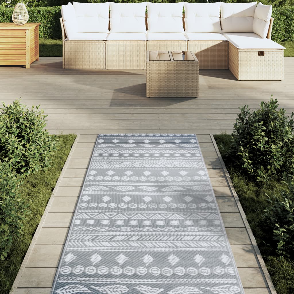 Outdoor-Teppich Grau 80x250 cm PP