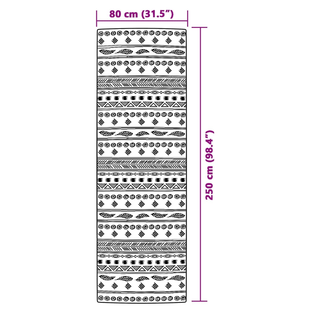 Outdoor-Teppich Grau 80x250 cm PP