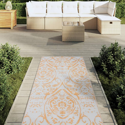 Outdoor-Teppich Orange und Weiß 80x250 cm PP