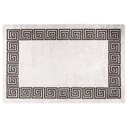 Teppich Waschbar 160x230 cm Hellbeige Rutschfest
