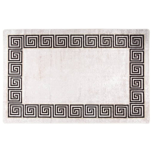 Teppich Waschbar 160x230 cm Hellbeige Rutschfest