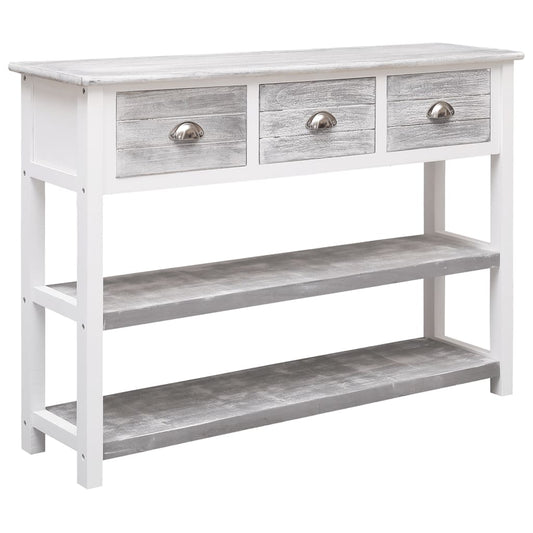 Sideboard Antik-Grau 108x30x76 cm Massivholz Paulownia