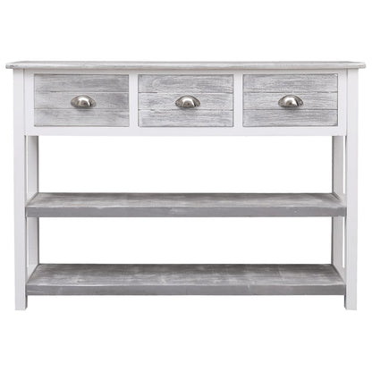 Sideboard Antik-Grau 108x30x76 cm Massivholz Paulownia