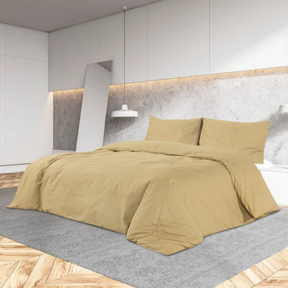 Bettwäsche-Set Taupe 240x220 cm Leichte Mikrofaser