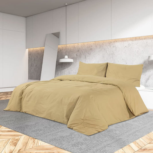 Bettwäsche-Set Taupe 220x240 cm Leichte Mikrofaser