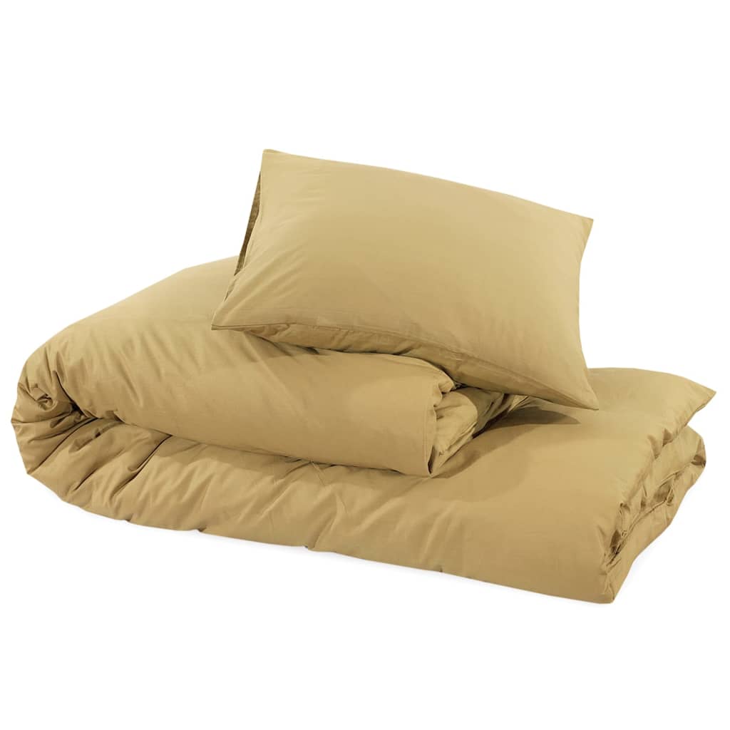 Bettwäsche-Set Taupe 225x220 cm Leichte Mikrofaser