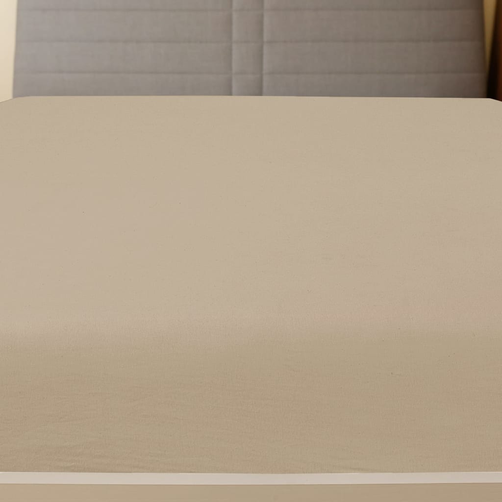 Spannbettlaken Jersey Taupe 140x200 cm Baumwolle