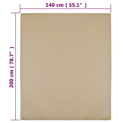 Spannbettlaken Jersey Taupe 140x200 cm Baumwolle