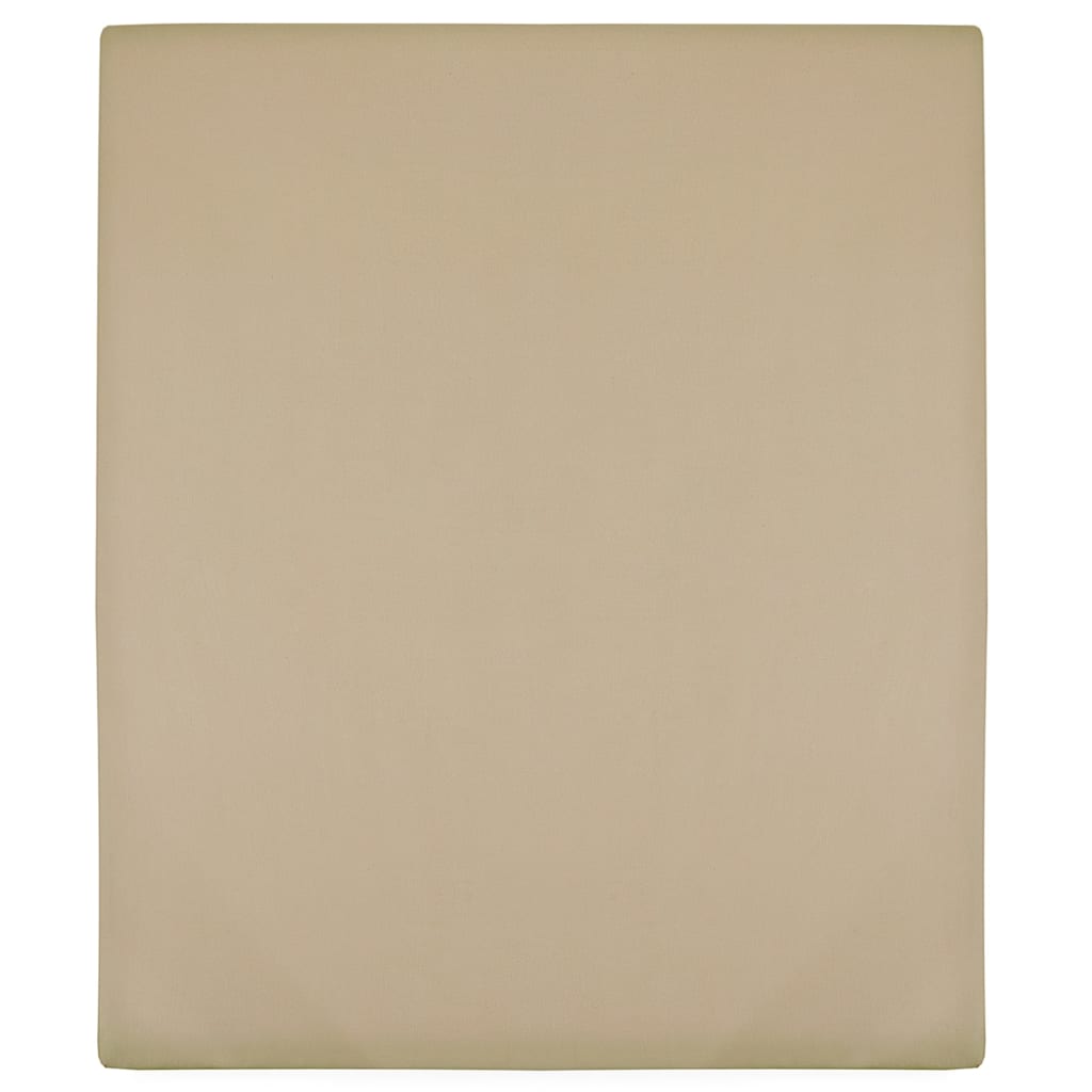 Spannbettlaken Jersey Taupe 180x200 cm Baumwolle