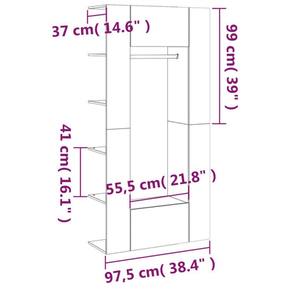 Flurschränke 2 Stk. Betongrau Holzwerkstoff