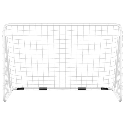 Fußballtor mit Netz Weiß 180x90x120 cm Stahl