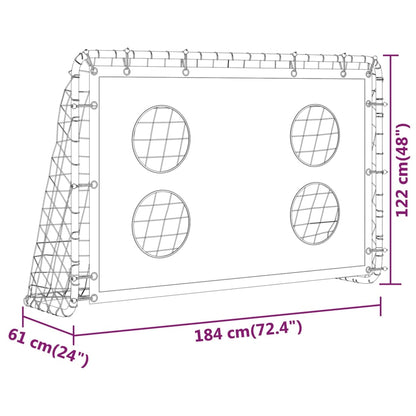 Fußballtor mit Torwand Stahl 184x61x122 cm