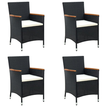 Garten-Essstühle 4 Stk. Poly Rattan Schwarz