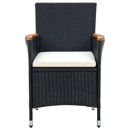 Garten-Essstühle 4 Stk. Poly Rattan Schwarz