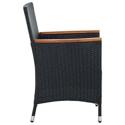 Garten-Essstühle 4 Stk. Poly Rattan Schwarz