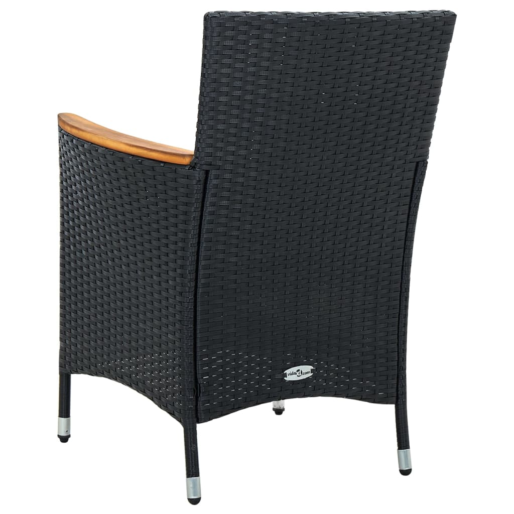 Garten-Essstühle 4 Stk. Poly Rattan Schwarz