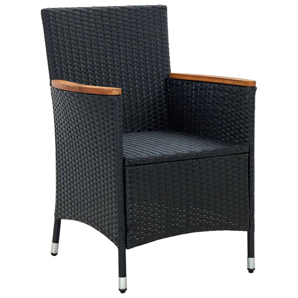 Garten-Essstühle 4 Stk. Poly Rattan Schwarz