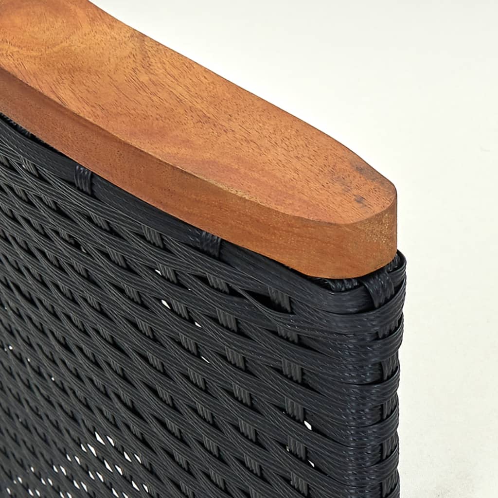 Garten-Essstühle 4 Stk. Poly Rattan Schwarz