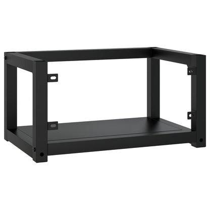 Badezimmer Wand-Waschtischgestell Schwarz 59x38x31 cm Eisen