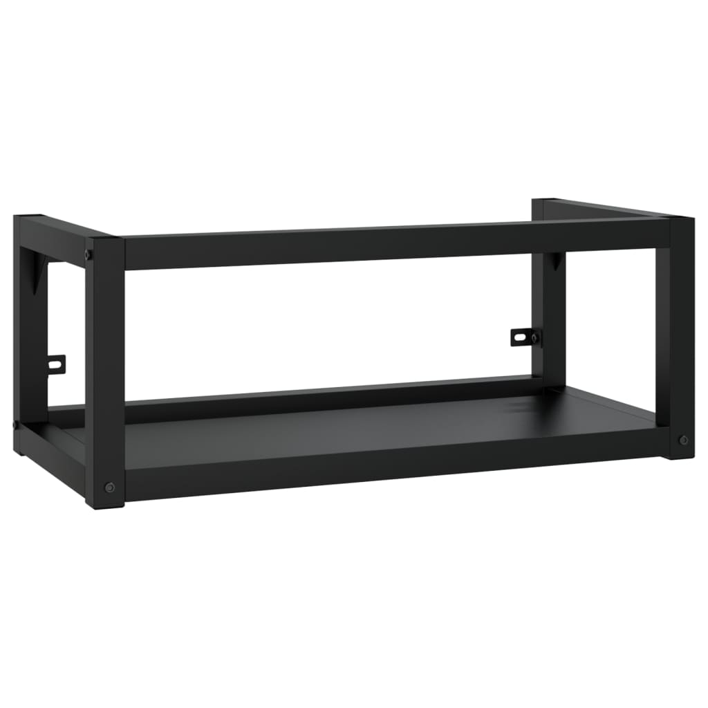 Badezimmer Wand-Waschtischgestell Schwarz 79x38x31 cm Eisen