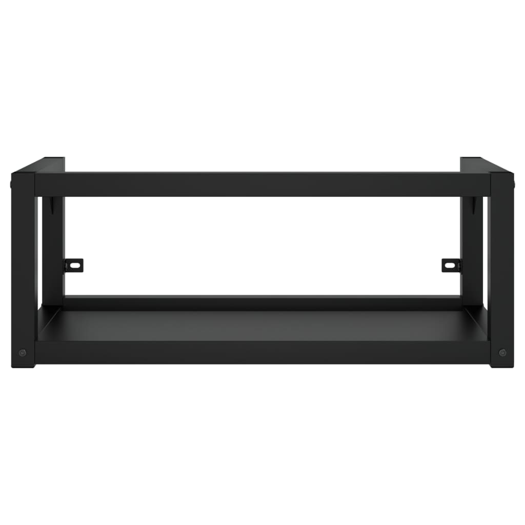 Badezimmer Wand-Waschtischgestell Schwarz 79x38x31 cm Eisen