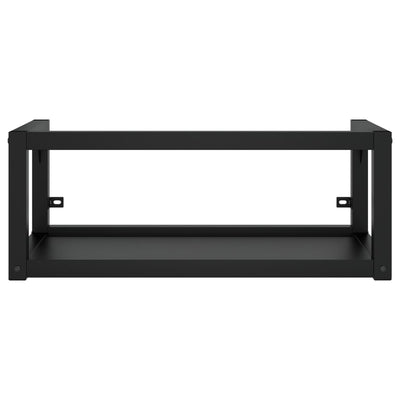 Badezimmer Wand-Waschtischgestell Schwarz 79x38x31 cm Eisen