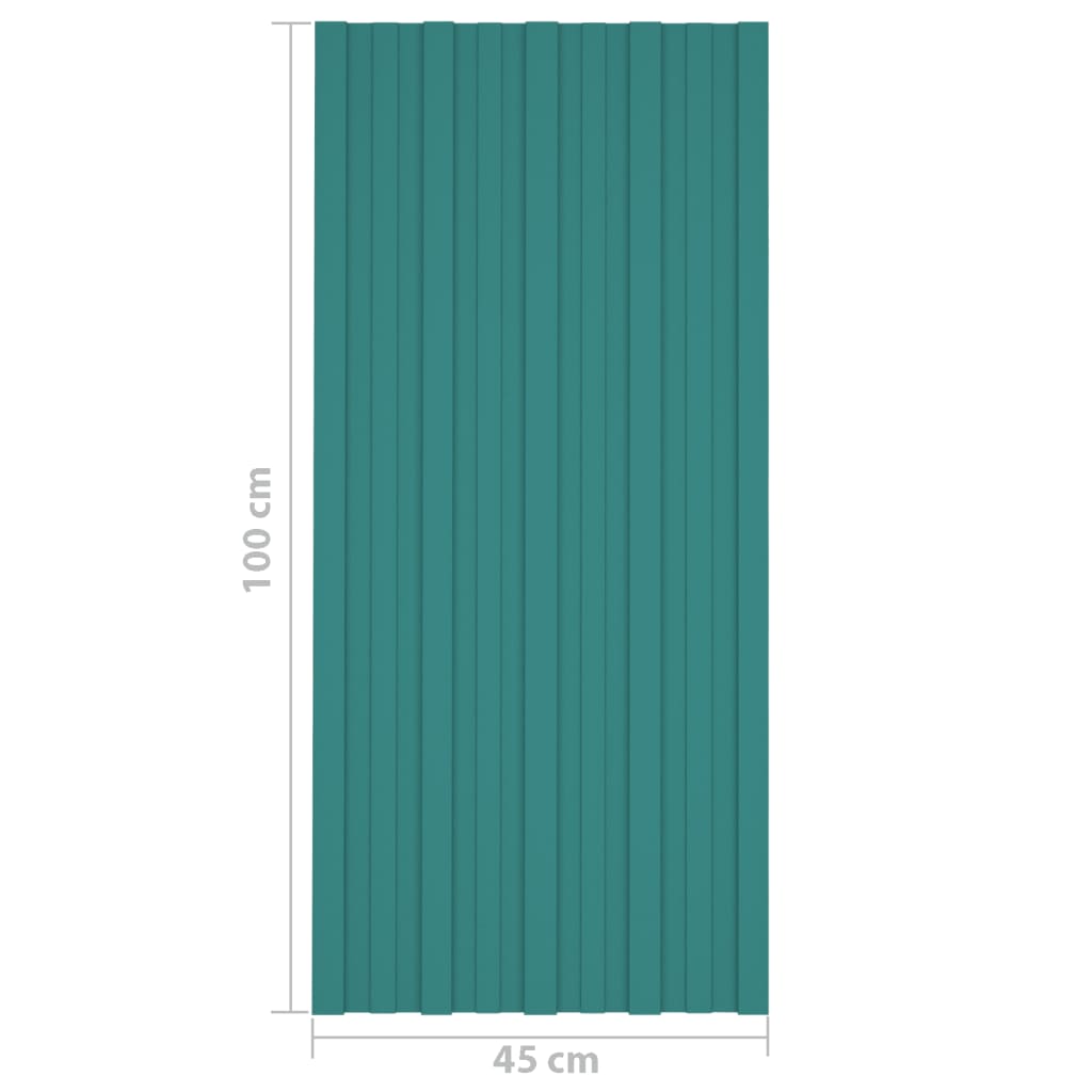 Dachpaneele 36 Stk. Verzinkter Stahl Grün 100x45 cm