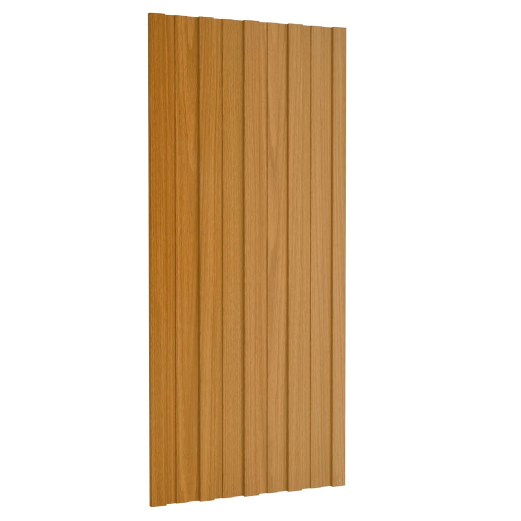 Dachpaneele 12 Stk. Verzinkter Stahl Holzoptik Hell 100x45 cm