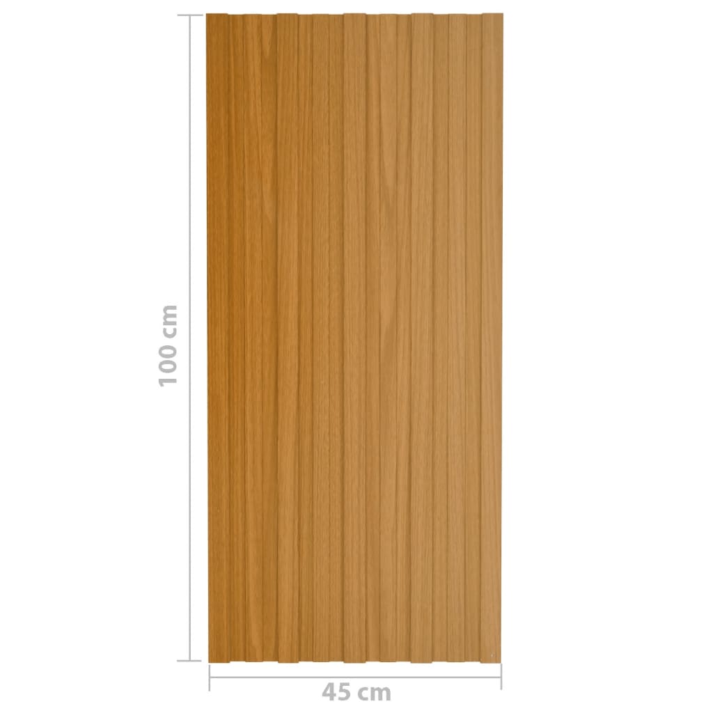 Dachpaneele 36 Stk. Verzinkter Stahl Holzoptik Hell 100x45 cm