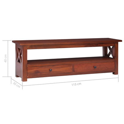 TV-Schrank Braun 115x30x40 cm Massivholz Mahagoni