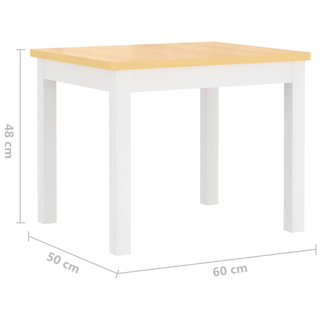 4-tlg. Kinder-Sitzgruppe Weiß und Beige MDF