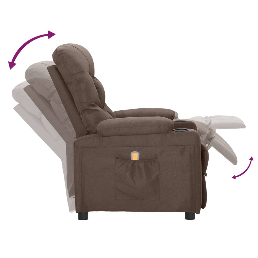 Massagesessel Taupe Stoff