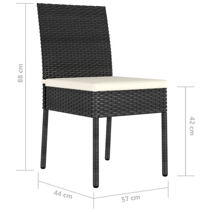 Garten-Essstühle 4 Stk. Poly Rattan Schwarz