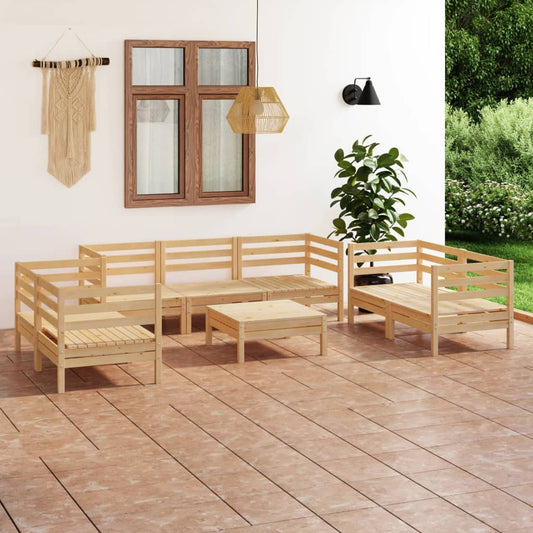 8-tlg. Garten-Lounge-Set Massivholz Kiefer