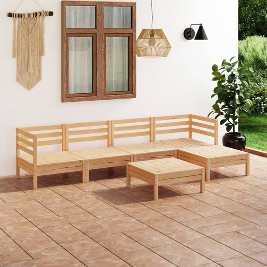 6-tlg. Garten-Lounge-Set Massivholz Kiefer