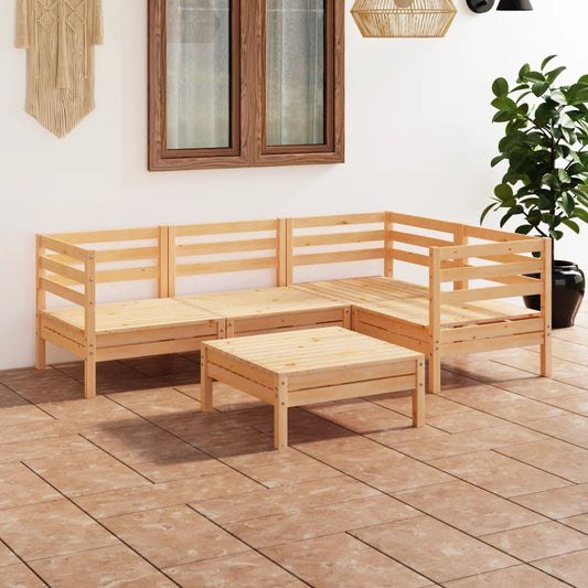 5-tlg. Garten-Lounge-Set Massivholz Kiefer